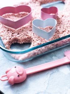 pink heart shaped rice krispie treat valentine favorite