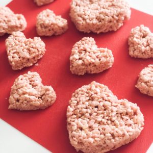 heart-shaped rice krispie treats a valentine favorite