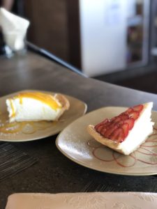 slices of pie on a table