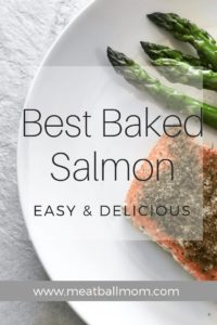 Looking for a new salmon recipe? Look no further. This easy and delicious baked salmon recipe will have your guests asking for seconds. #bakedsalmon #salmon #salmonrecipe #healthyrecipe #easydinner #healthyeasymeal #dinner #cooking #healthymom #healthyeats #dinnerrecipes #healthydinner