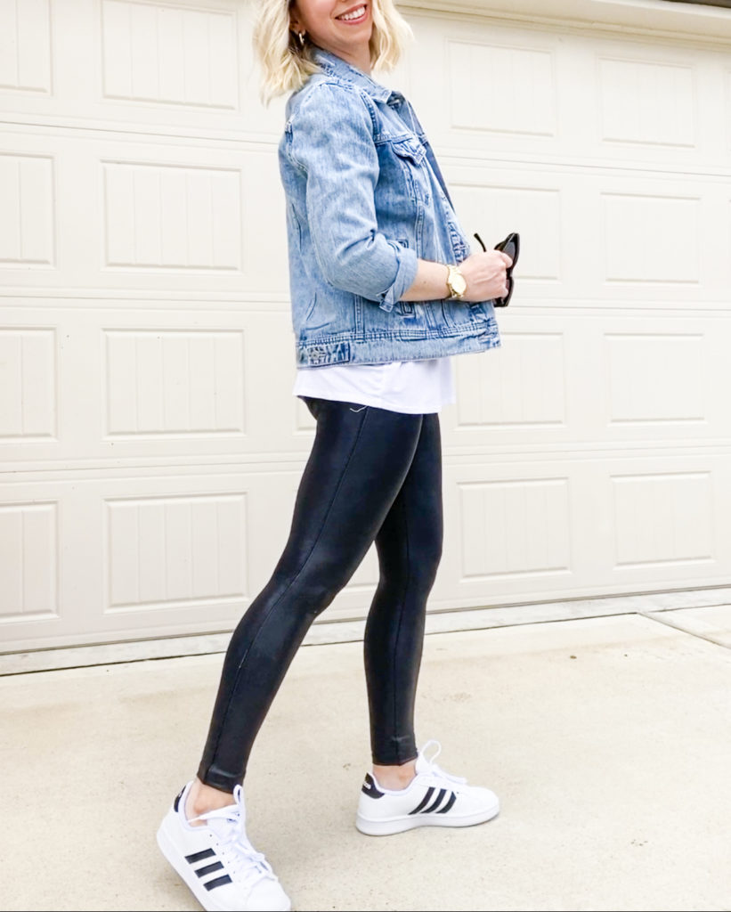 White Jacket with Black Leggings Outfits (9 ideas & outfits)