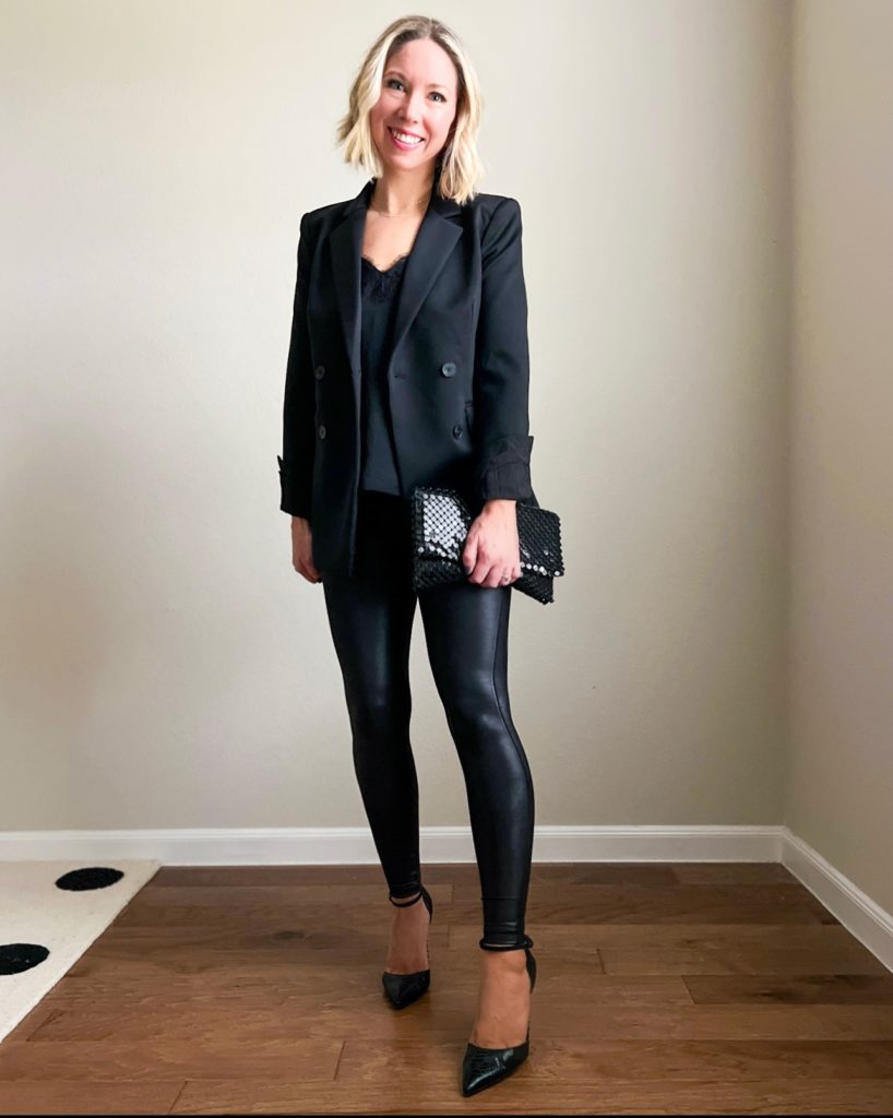 Winter Date Night Outfit: faux leather leggings