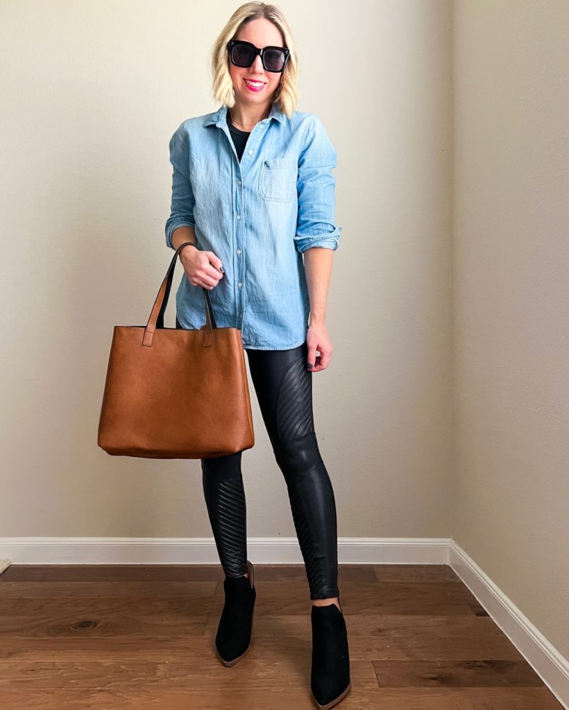 9 Ways To Wear SPANX Faux Leather Leggings - MeatballMom